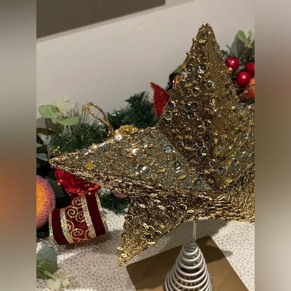Pier 1 Gold Sequin Tree Topper - Picture 5 of 10
